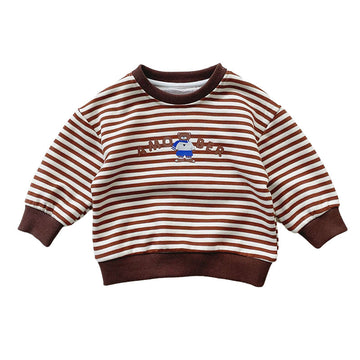 Baby Kid Unisex Striped Letters Animals Print Hoodies Sweatshirts