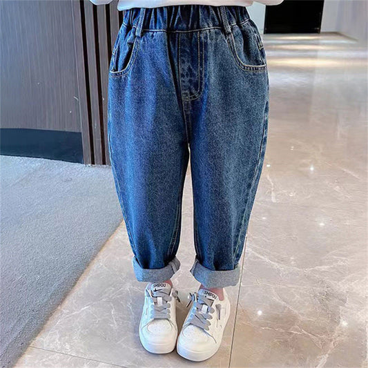 Baby Kid Girls Cartoon Embroidered Pants Jeans