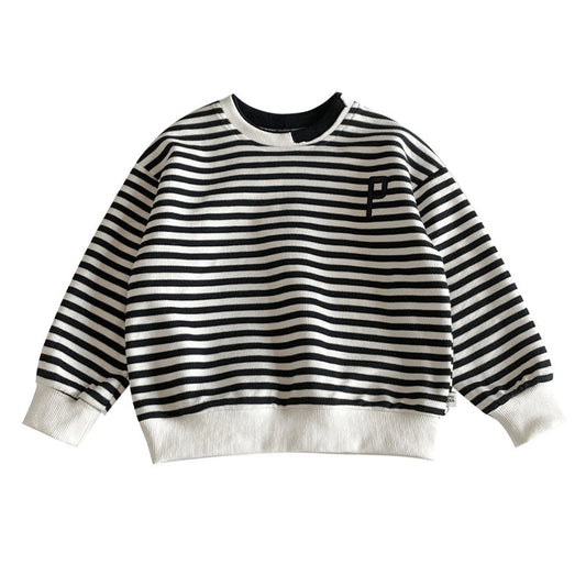 Baby Kid Boys Striped Alphabet Hoodies Sweatshirts