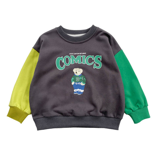 Baby Kid Boys Letters Cartoon Print Hoodies Sweatshirts