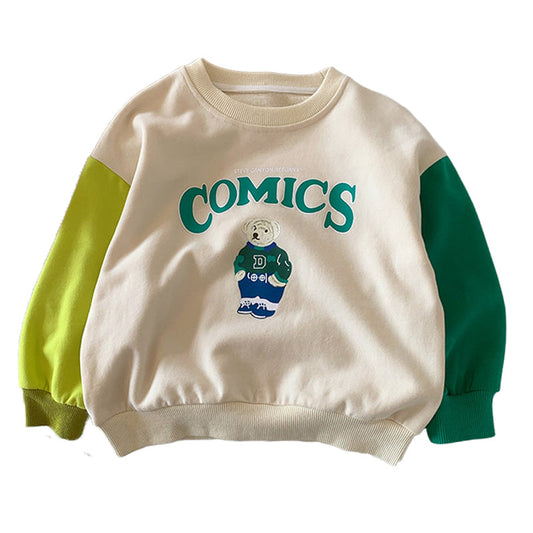 Baby Kid Boys Letters Cartoon Print Hoodies Sweatshirts