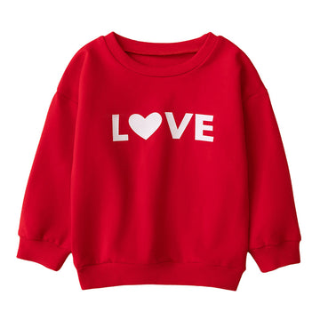 Baby Kid Girls Letters Love heart Valentine's Day Hoodies Sweatshirts