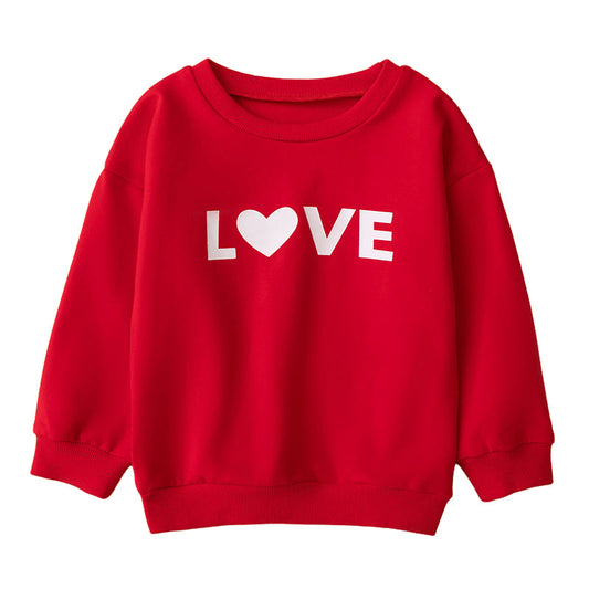 Baby Kid Girls Letters Love heart Valentine's Day Hoodies Sweatshirts