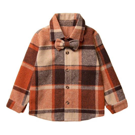 Baby Kid Boys Checked Bow Shirts