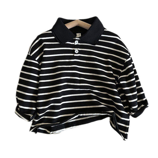 Fashion Baby Kid Unisex Striped Polo Shirts