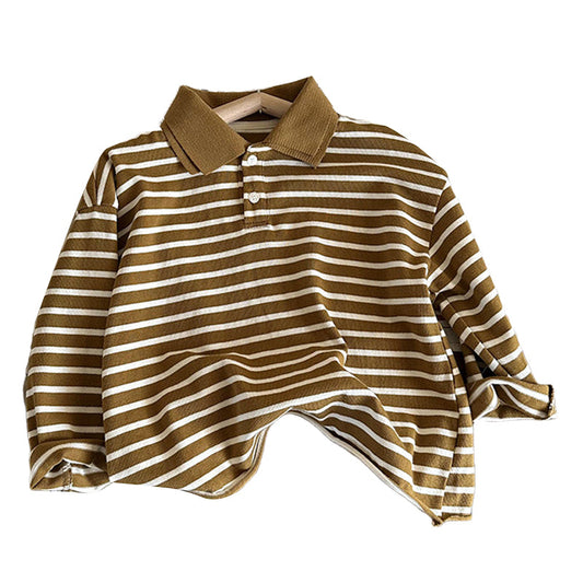 Fashion Baby Kid Unisex Striped Polo Shirts