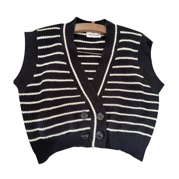 Fashion Baby Kid Unisex Striped Crochet Vests Waistcoats