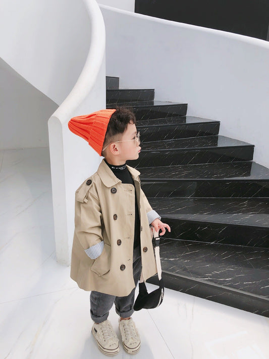 Fashion Baby Kid Unisex Solid Color Coats