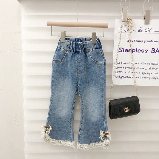 Baby Kid Girls Lace Pants Jeans