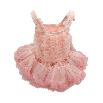 Baby Kid Girls Solid Color Birthday Dresses Princess Dresses