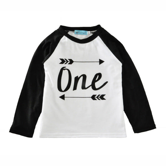 Baby Kid Unisex Letters Color-blocking Print Tops