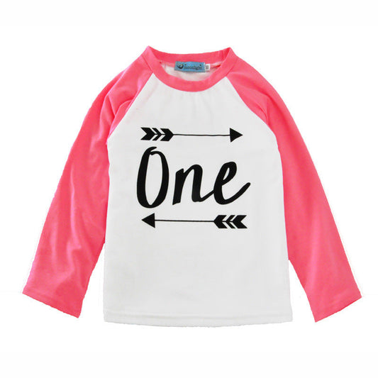 Baby Kid Unisex Letters Color-blocking Print Tops