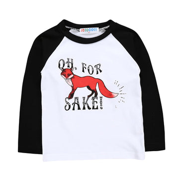 Baby Kid Unisex Letters Animals Print Tops