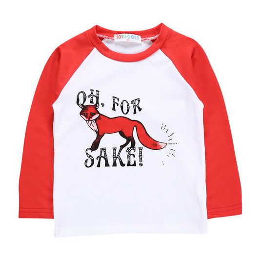 Baby Kid Unisex Letters Animals Print Tops