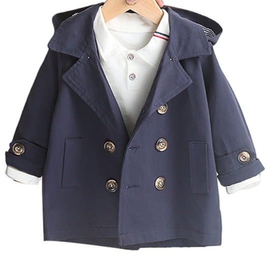 Cute Baby Kid Boys Solid Color Coats