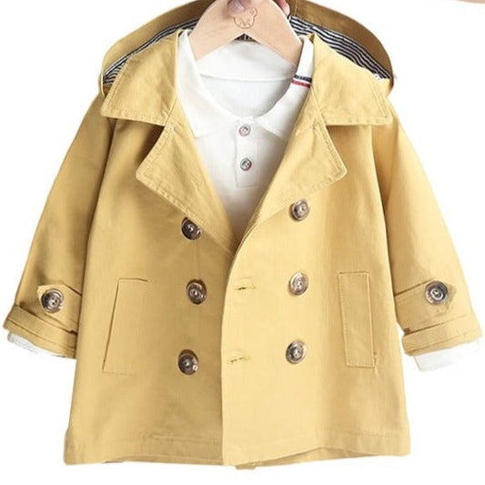 Cute Baby Kid Boys Solid Color Coats