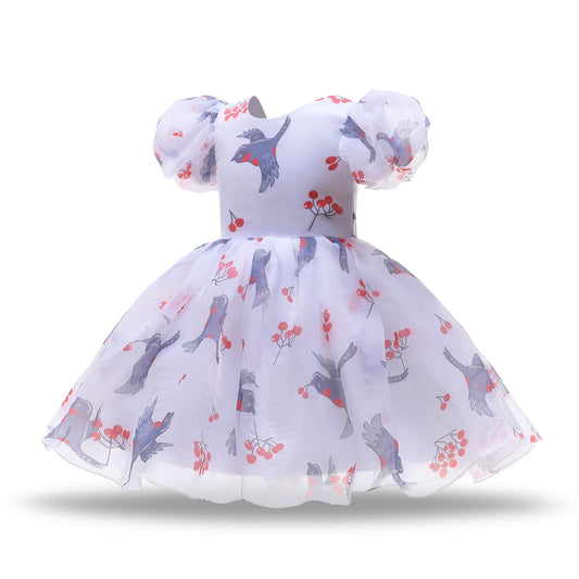 Baby Kid Girls Solid Color Flower Dressy Dresses Princess Dresses