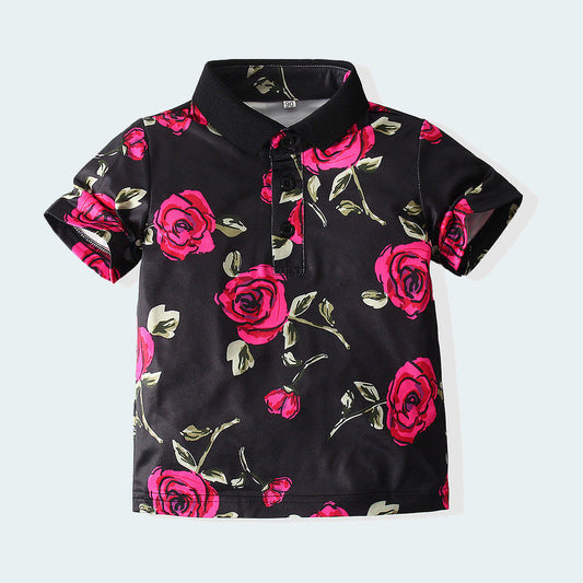 Baby Kid Boys Flower Print Shirts