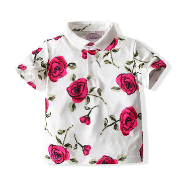 Baby Kid Boys Flower Print Shirts