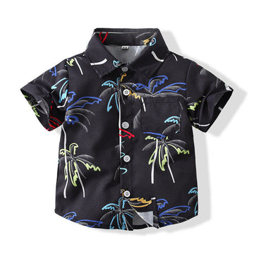 Baby Kid Boys Tropical Plant Print Shirts