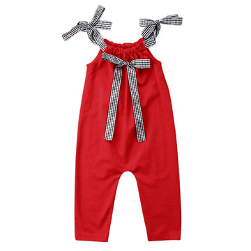 Baby Kid Girls Bow Rompers