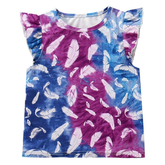 Baby Kid Girls Color-blocking Print Tank Tops