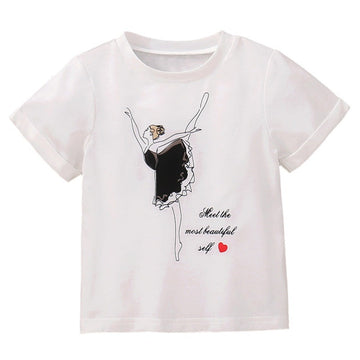 Baby Kid Girls Letters Cartoon Print T-Shirts