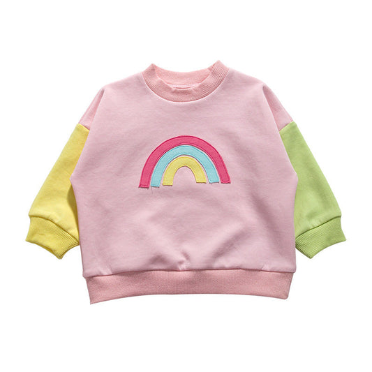 Baby Kid Unisex Color-blocking Rainbow Hoodies Sweatshirts