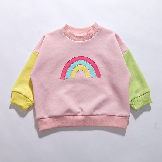 Baby Kid Unisex Color-blocking Rainbow Hoodies Sweatshirts