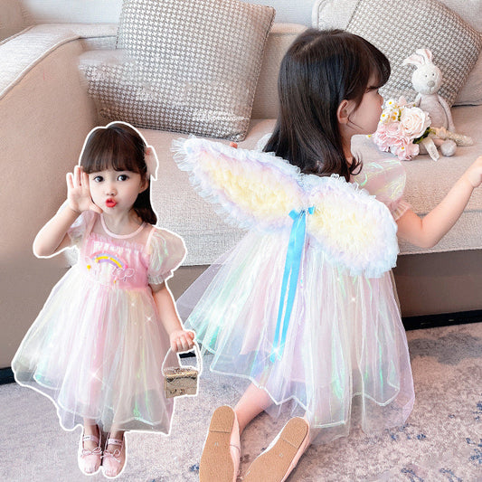 Baby Kid Girls Rainbow Polka dots Wings Dancing Dresses Accessories Others Accessories