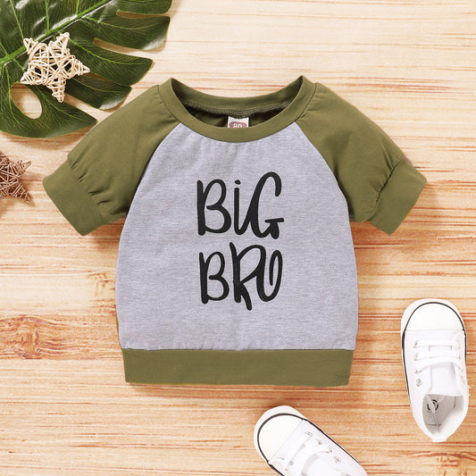 Baby Boys Letters Color-blocking Tops