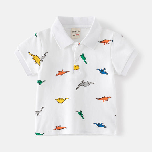 Baby Kid Boys Dinosaur Print Polo Shirts