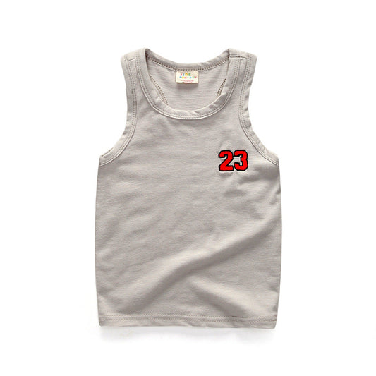 Fashion Baby Kid Boys Letters Embroidered Tank Tops