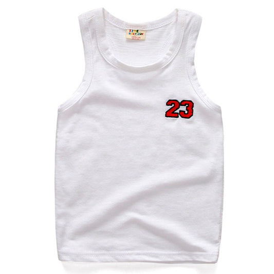 Fashion Baby Kid Boys Letters Embroidered Tank Tops