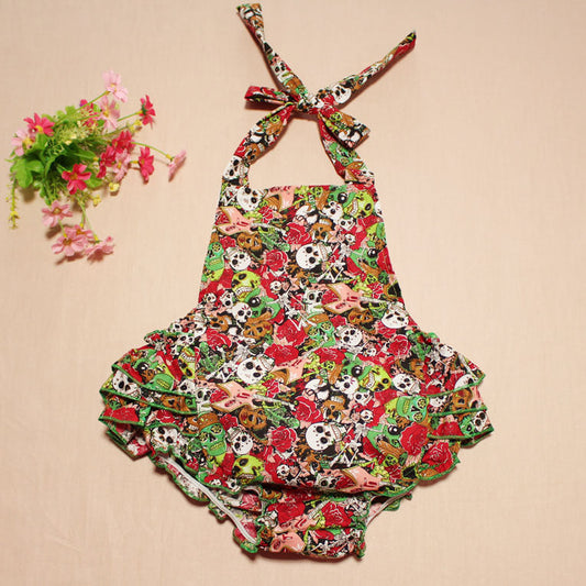 Girls Print Rompers