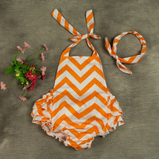 Girls Striped Rompers