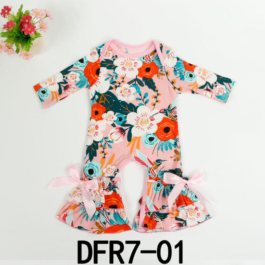 Unisex Flower Print Jumpsuits