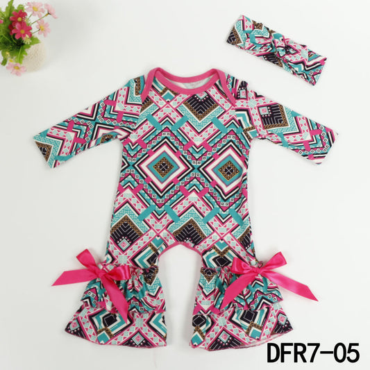 Baby Kid Girls Bow Graphic Print Jumpsuits