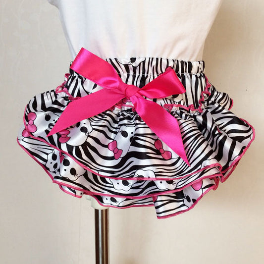 Baby Kid Girls Bow Zebra Print Shorts