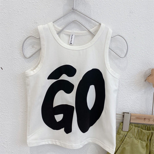 Cute Baby Kid Boys Letters Tank Tops