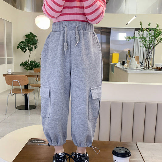 Baby Kid Girls Solid Color Sports Pants