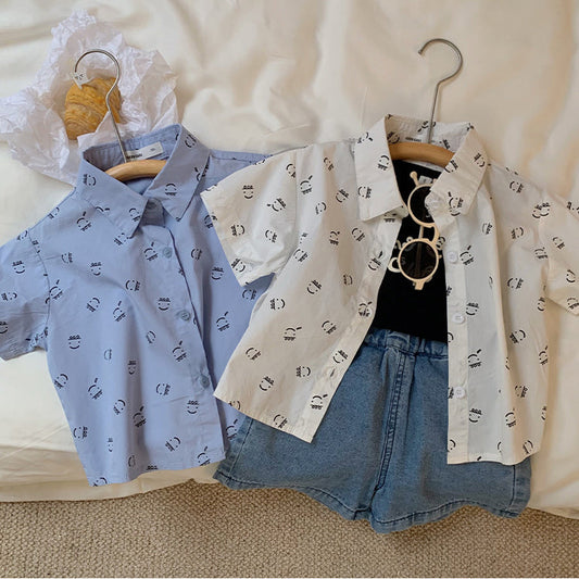 Fashion Baby Kid Girls Cartoon Print Blouses