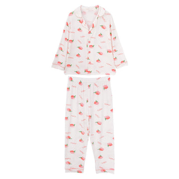 2 Pieces Set Baby Kid Girls Flower Fruit Print Tops And Pants