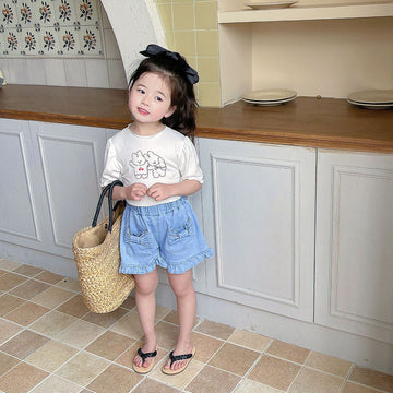 Baby Kid Girls Bow Shorts Jeans