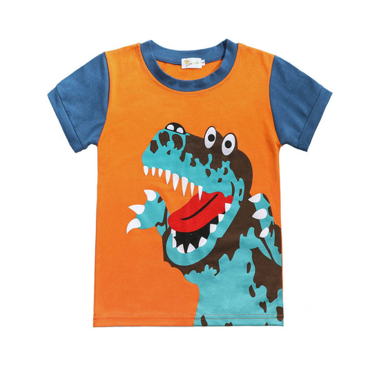 Cute 2 Pieces Set Baby Kid Boys Dinosaur Cartoon Print T-Shirts And Shorts Sleepwears