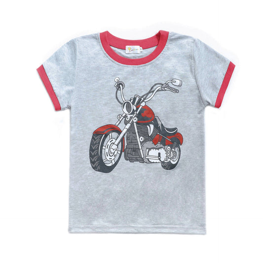 2 Pieces Set Baby Kid Boys Car Cartoon Print T-Shirts And Shorts Sleepwears