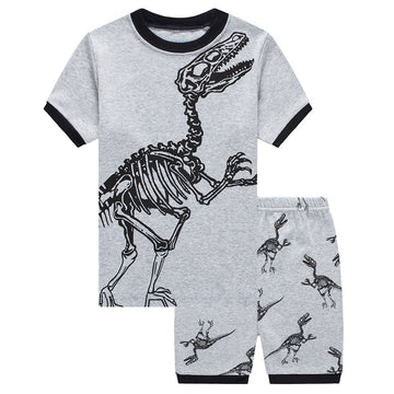 2 Pieces Set Baby Kid Boys Dinosaur Print T-Shirts And Shorts