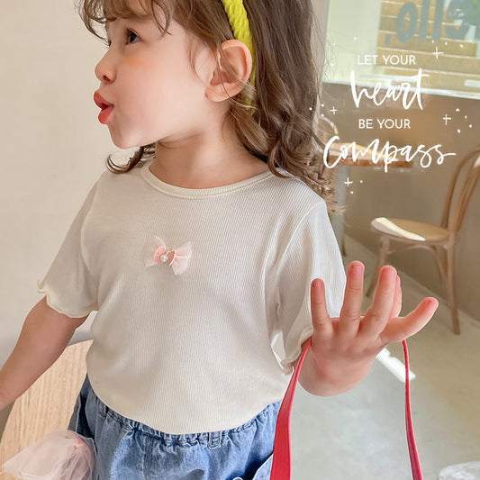 Baby Kid Girls Bow T-Shirts