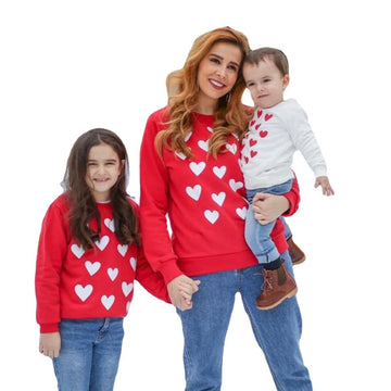 Mommy And Me Baby Kid Love heart Hoodies Sweatshirts