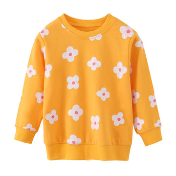 Baby Kid Girls Flower Print Hoodies Sweatshirts